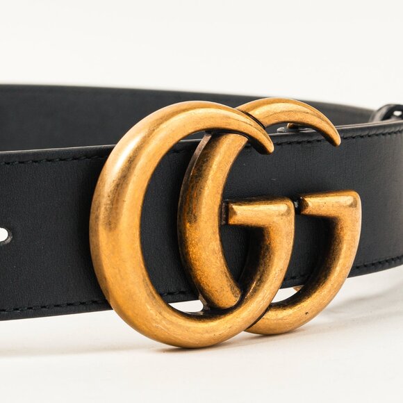 Gucci GG Marmont Black Leather Wide Belt - Picture 3 of 5